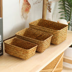 Handwoven Natural Fibre Storage Basket, 17 x 11 x 6 cm to 23 x 17 x 10 cm