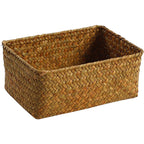 Handwoven Natural Fibre Storage Basket, 17 x 11 x 6 cm to 23 x 17 x 10 cm