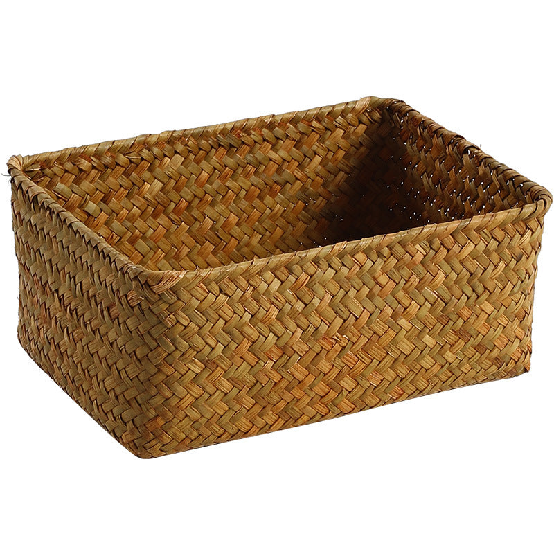Handwoven Natural Fibre Storage Basket, 17 x 11 x 6 cm to 23 x 17 x 10 cm