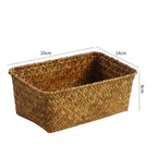 Handwoven Natural Fibre Storage Basket, 17 x 11 x 6 cm to 23 x 17 x 10 cm