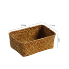 Handwoven Natural Fibre Storage Basket, 17 x 11 x 6 cm to 23 x 17 x 10 cm