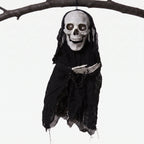 Hanging Halloween Skeleton Decoration with Glowing Eyes 33cm