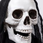 Hanging Halloween Skeleton Decoration with Glowing Eyes 33cm