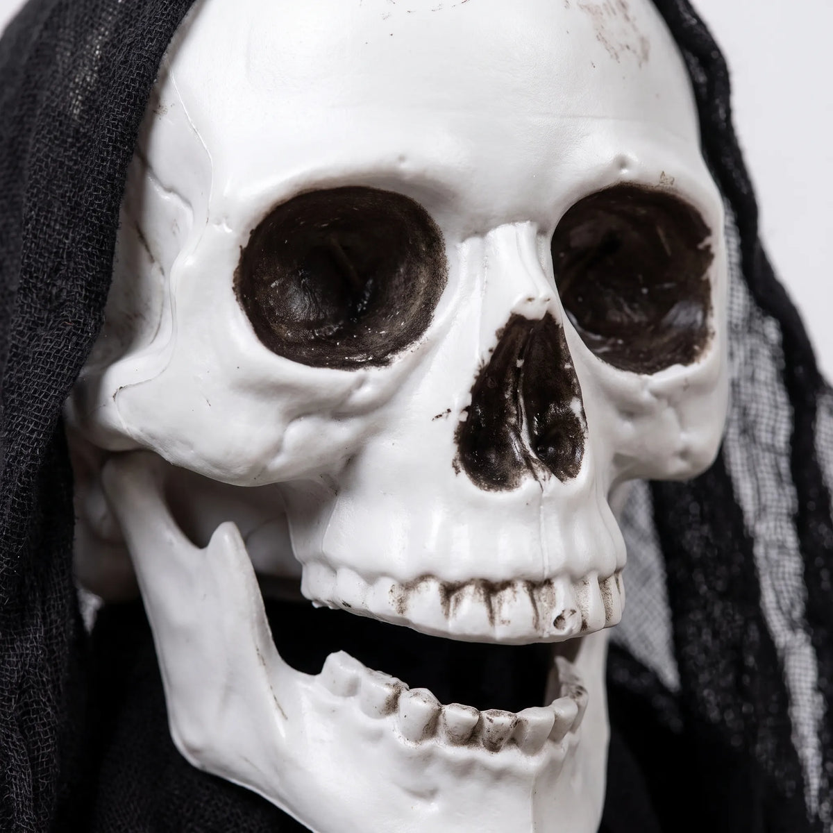 Hanging Halloween Skeleton Decoration with Glowing Eyes 33cm