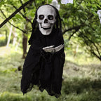 Hanging Halloween Skeleton Decoration with Glowing Eyes 33cm