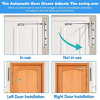 Automatic Door Closer Stainless Steel - Silent, for Wooden or Metal Doors, view 4