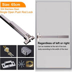 Door Push Bar with Exterior Lever for Exit Doors - Stainless Steel, view 3