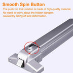 Door Push Bar with Exterior Lever for Exit Doors - Stainless Steel, view 5