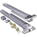 Door Push Bar with Exterior Lever for Exit Doors - Stainless Steel