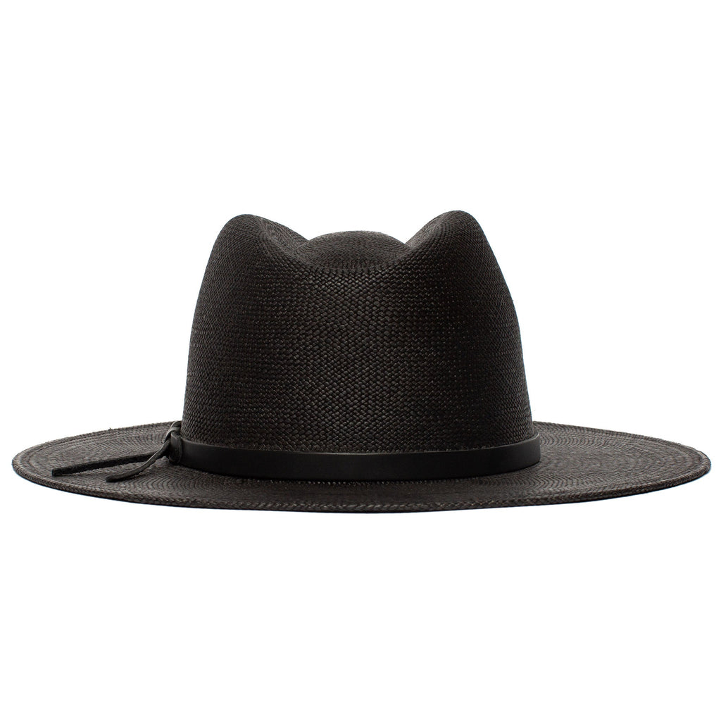 Summer Straw Fedora Hat for Men - Black, 100% Toquilla, Upf-50 Sun Protection, view 3