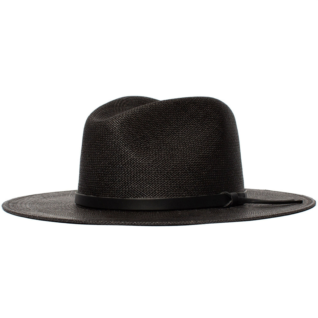 Summer Straw Fedora Hat for Men - Black, 100% Toquilla, Upf-50 Sun Protection