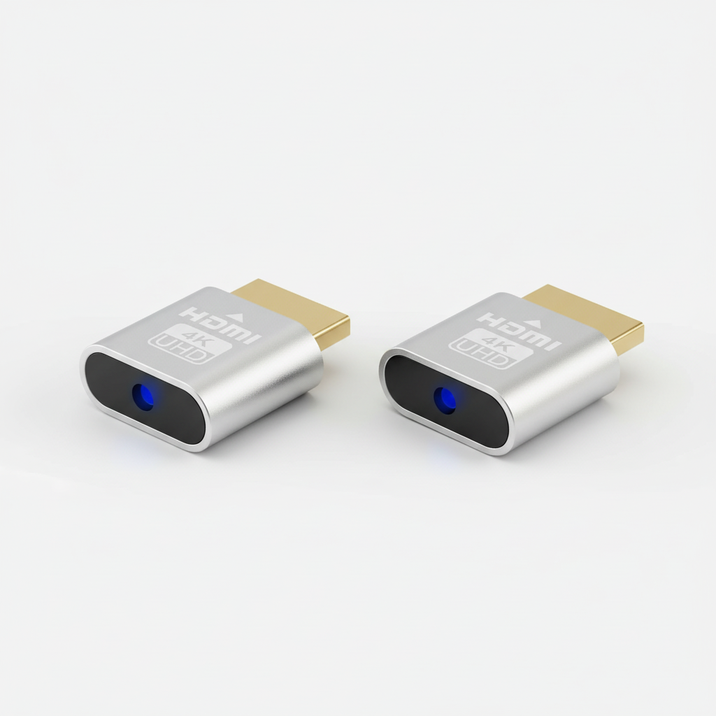 HDMI Virtual Display Adapter, 4K 3840 × 2160, Black or Silver