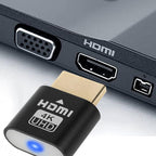 HDMI Virtual Display Adapter, 4K 3840 × 2160, Black or Silver