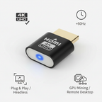 HDMI Virtual Display Adapter, 4K 3840 × 2160, Black or Silver