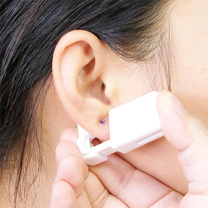 Self-Piercing Kit for Ears or Nose - Stainless Steel, 4 mm, White, view 2