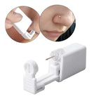 Self-Piercing Kit for Ears or Nose - Stainless Steel, 4 mm, White
