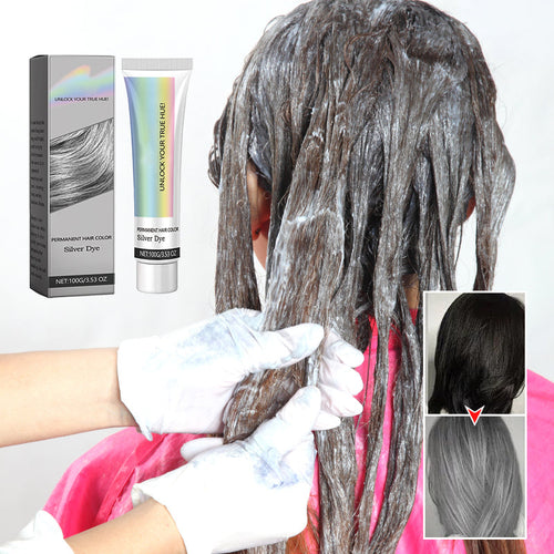 2-in-1 Natural Essence Extract Silver Hair Dye - 100g, for All Hair Types, view 2