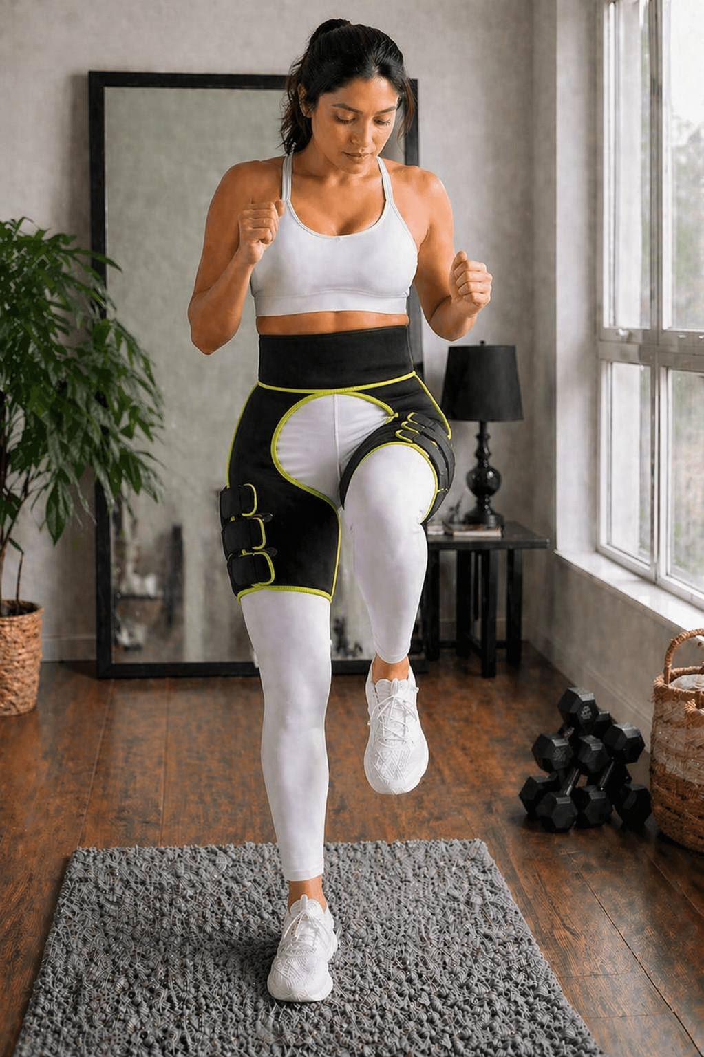 Hip and Thigh Support Band for Pain Relief - Adjustable, One Size Fits All, view 2