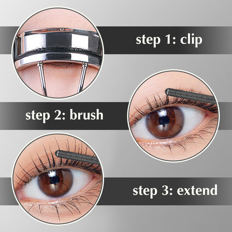 3D Curling Metal Curlers Mascara - Waterproof, Black, 3.5g, view 6