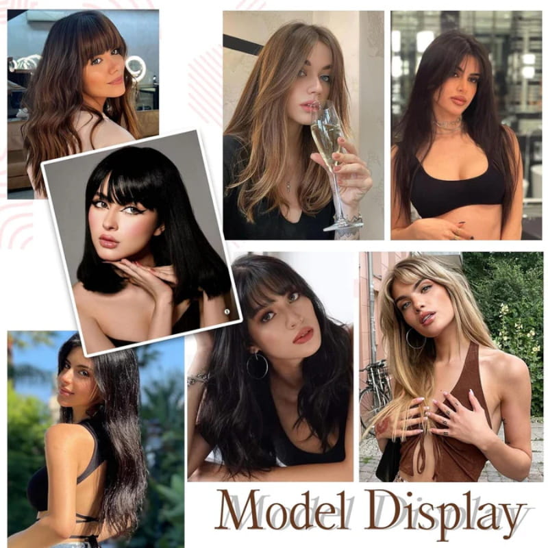 Natural Hairpiece with Bangs for Women - High-Temperature Fibre, 30 cm, view 17