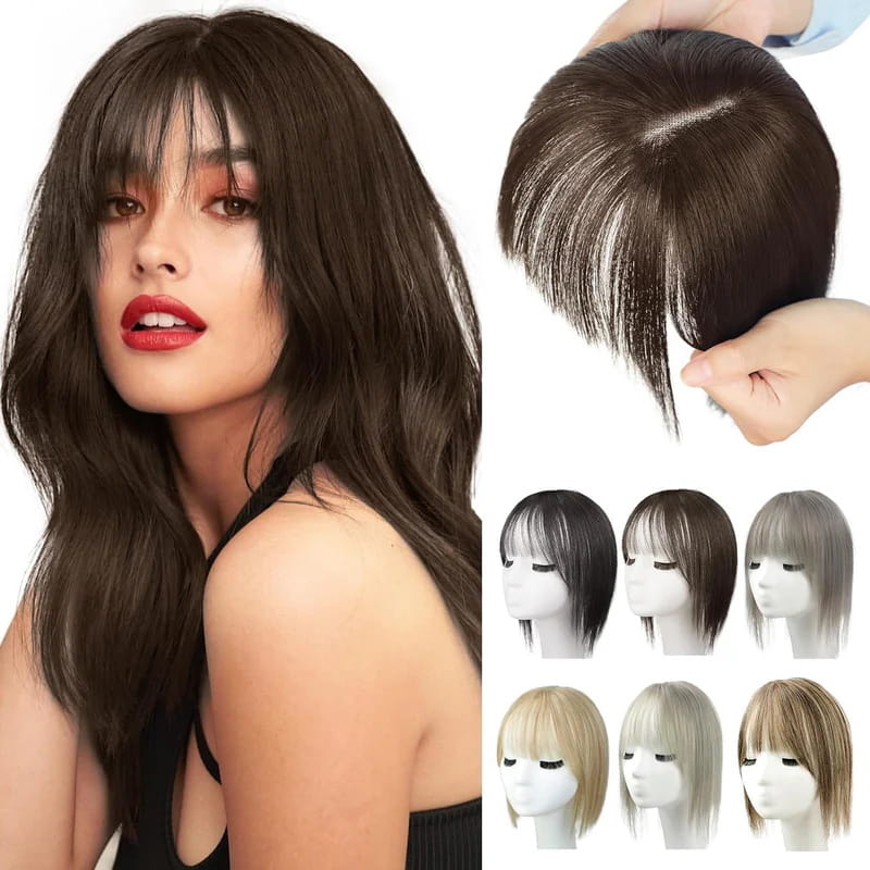 Natural Hairpiece with Bangs for Women - High-Temperature Fibre, 30 cm, view 3