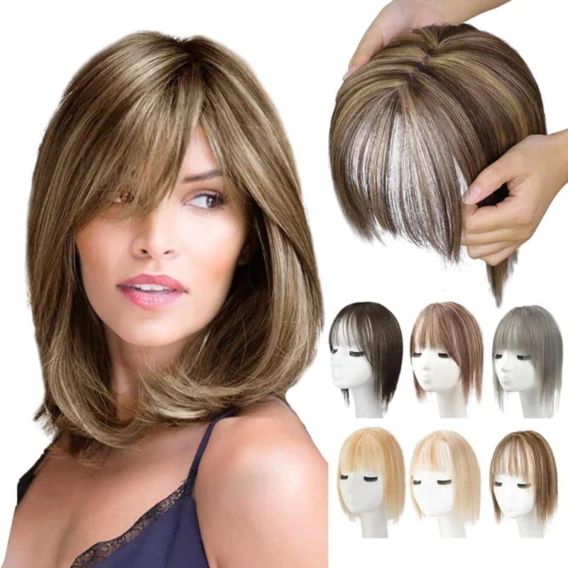 Natural Hairpiece with Bangs for Women - High-Temperature Fibre, 30 cm, view 4