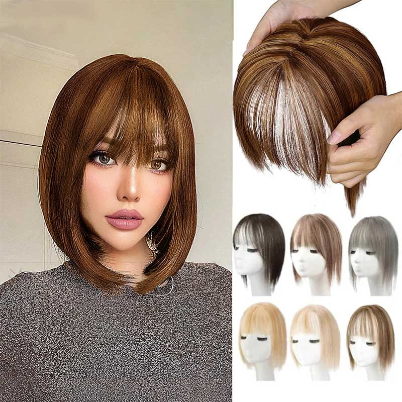 Natural Hairpiece with Bangs for Women - High-Temperature Fibre, 30 cm, view 6