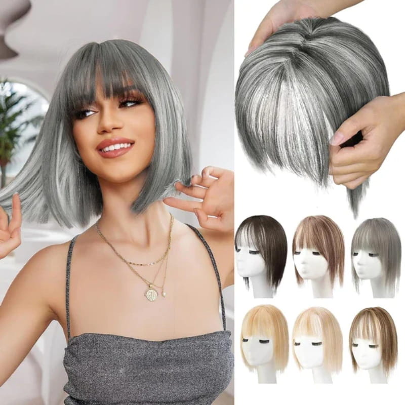 Natural Hairpiece with Bangs for Women - High-Temperature Fibre, 30 cm, view 7