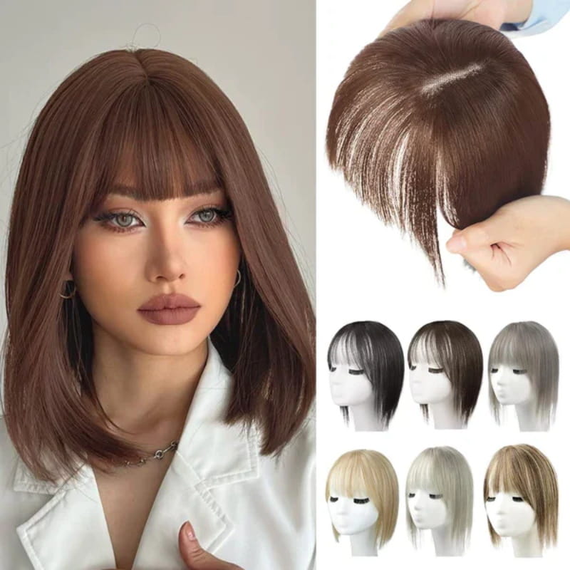 Natural Hairpiece with Bangs for Women - High-Temperature Fibre, 30 cm, view 8