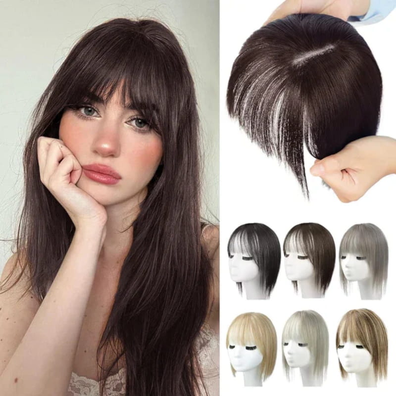 Natural Hairpiece with Bangs for Women - High-Temperature Fibre, 30 cm, view 9