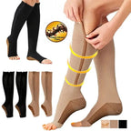 Zipper Compression Socks 20-30 mmHg Open Toe - Breathable, Antibacterial, view 4