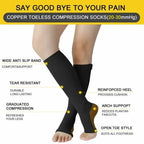 Zipper Compression Socks 20-30 mmHg Open Toe - Breathable, Antibacterial, view 5