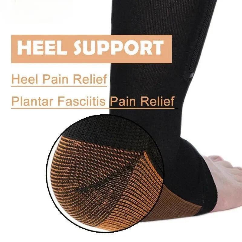 Zipper Compression Socks 20-30 mmHg Open Toe - Breathable, Antibacterial, view 7
