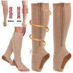 Zipper Compression Socks 20-30 mmHg Open Toe - Breathable, Antibacterial, view 8