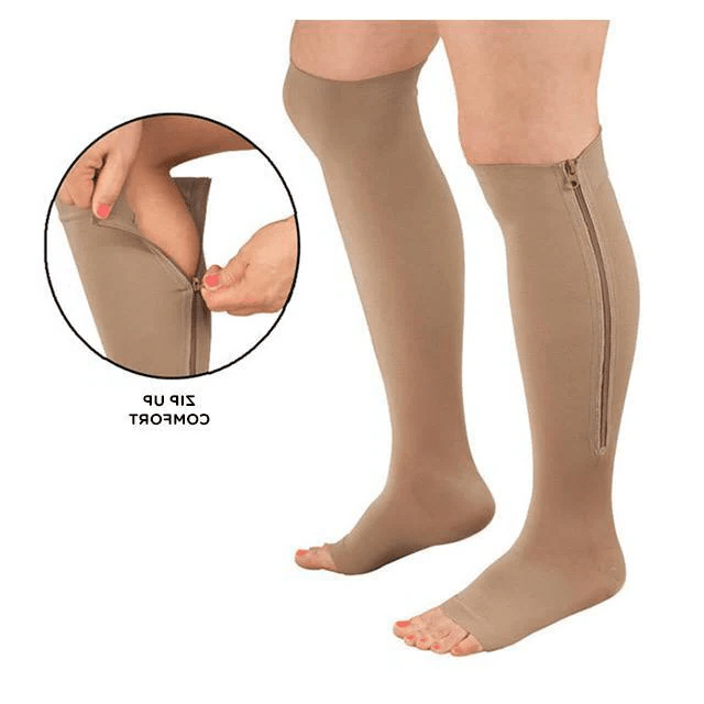 Zipper Compression Socks 20-30 mmHg Open Toe - Breathable, Antibacterial, view 9