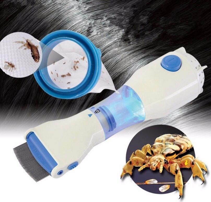 Electric Lice Remover with Vacuum for All Hair Types - Stainless Steel Comb