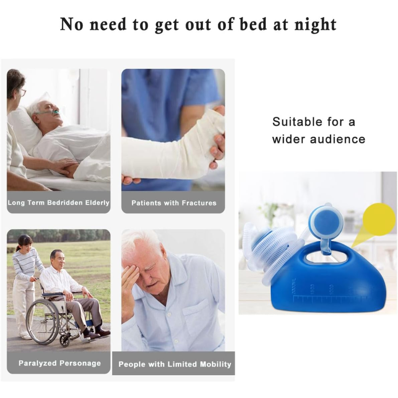 Portable Urinal Bottle for Travel and Outdoor Use - 2000ml, Leak-Proof Plastic, view 6