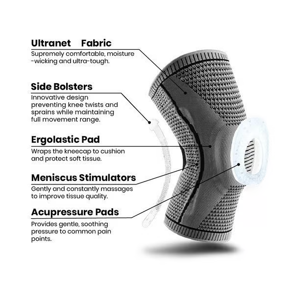 Supportive Knee Compression Bandage - Breathable, Non-Slip Design, view 7