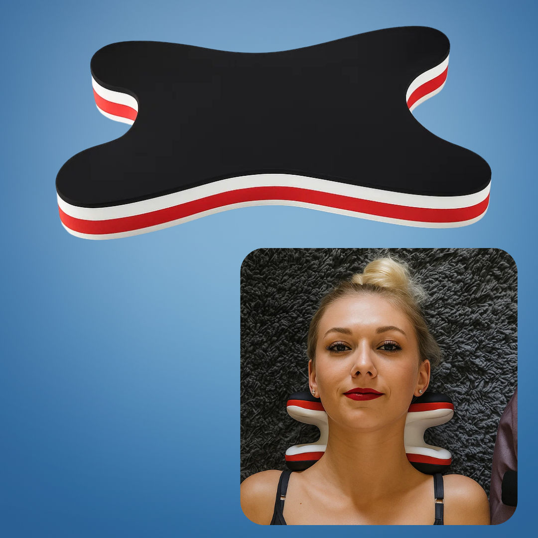 Cervical Traction Pillow for Neck and Shoulder Relief - Compact, Lightweight