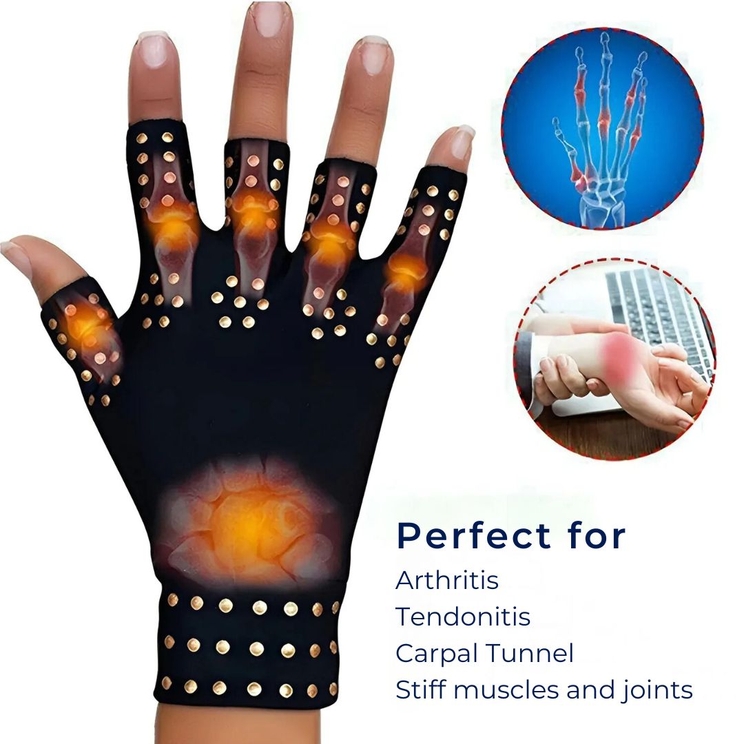 Fingerless Arthritis Gloves for Pain Relief - Magnetic Compression, view 6