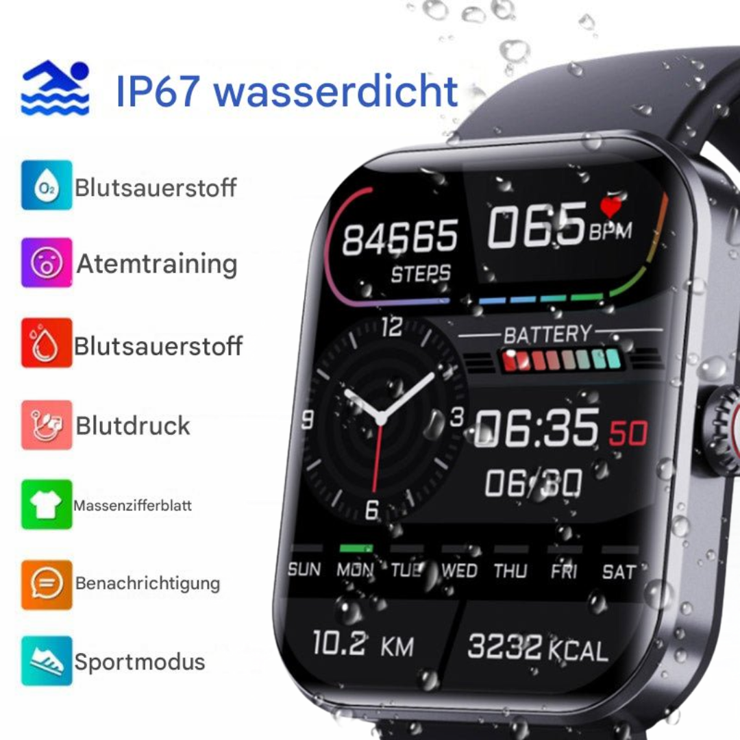Blood Sugar Monitor Smartwatch - Non-Invasive, Colour Touchscreen, 5 Day Battery, view 2