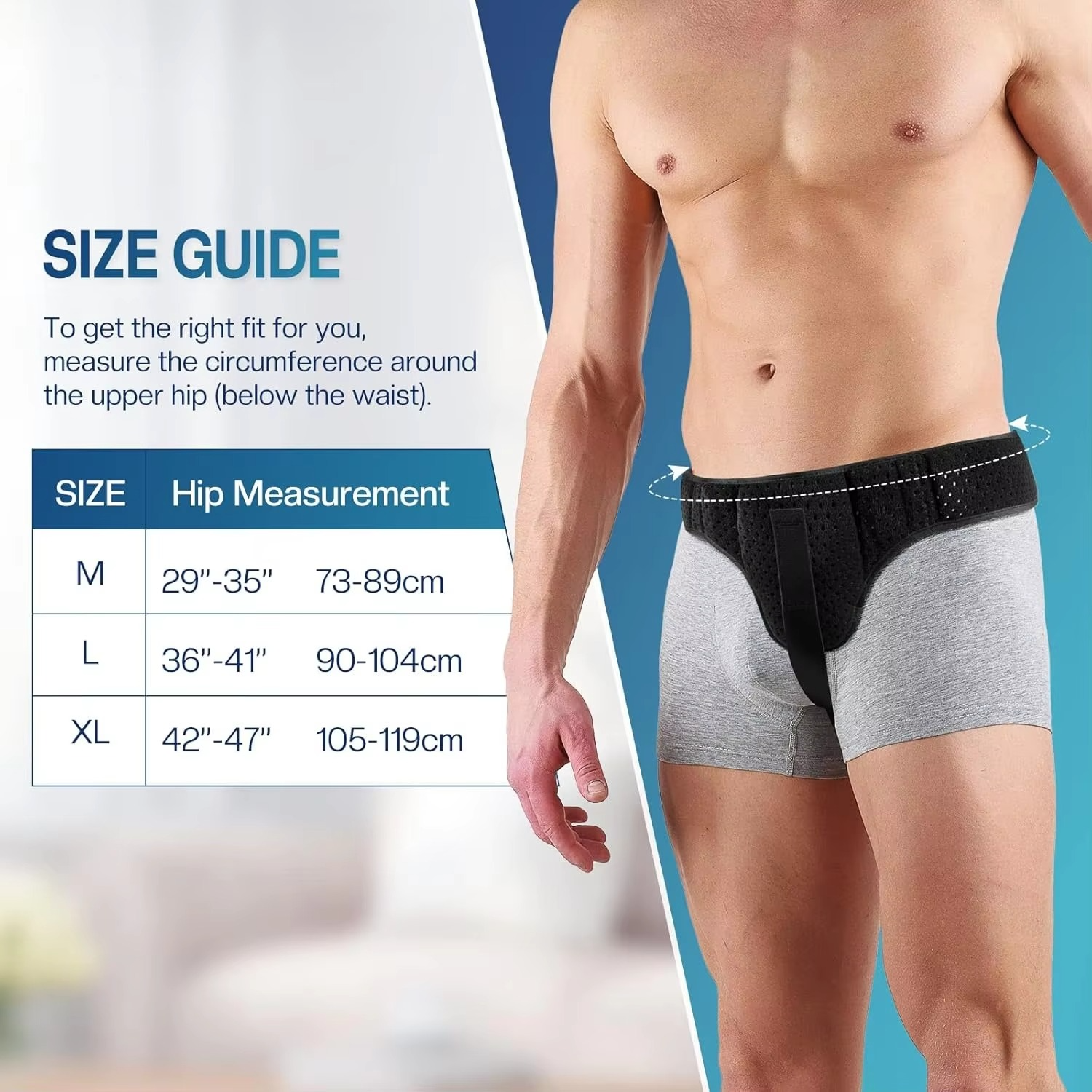 Hernia Support Belt for Men and Women - Removable Compression Pads, view 3