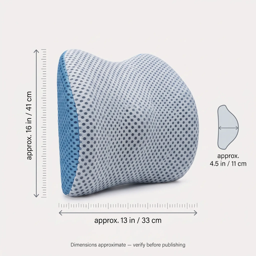 Orthopedic Memory Foam Lumbar Support Pillow - Removable Washable Cover, view 2