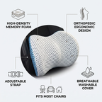 Orthopedic Memory Foam Lumbar Support Pillow - Removable Washable Cover, view 4