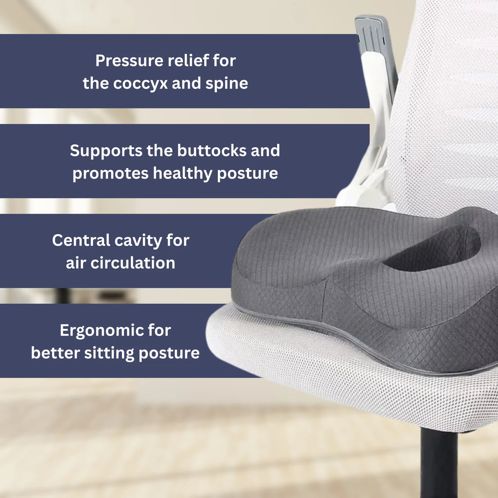 Orthopedic Seat Cushion for Home or Office - High-Density Memory Foam, view 2