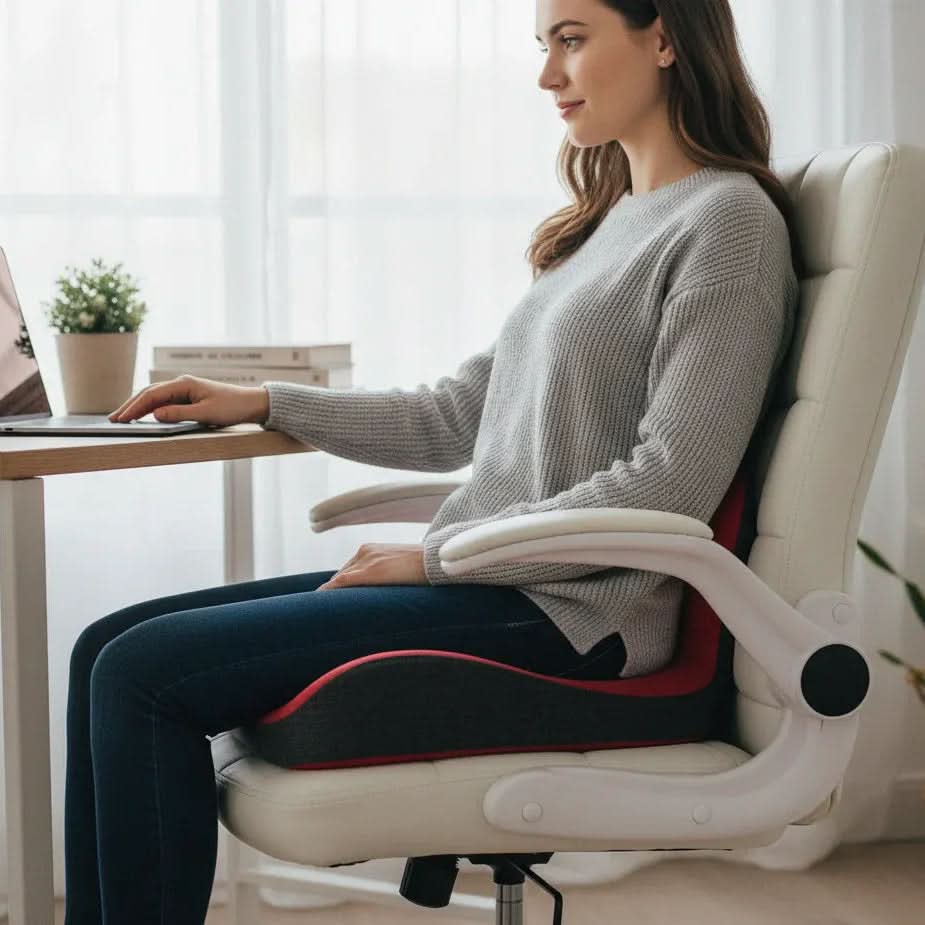 Orthopedic L-Shaped Memory Foam Seat Cushion - 12 cm Thick, Breathable Cover, view 4