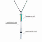 Stainless Steel Breathing Trainer Pendant - 304 Steel, Adjustable Chain, view 2
