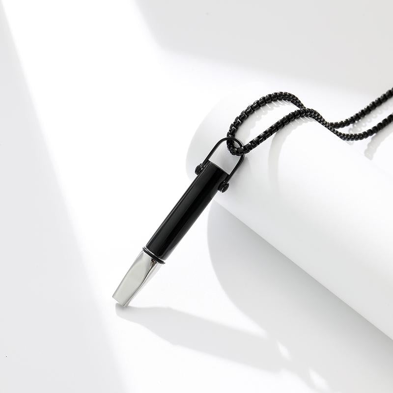 Stainless Steel Breathing Trainer Pendant - 304 Steel, Adjustable Chain, view 5