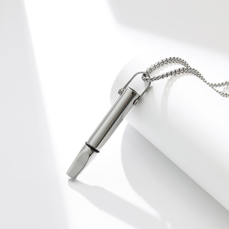Stainless Steel Breathing Trainer Pendant - 304 Steel, Adjustable Chain, view 6