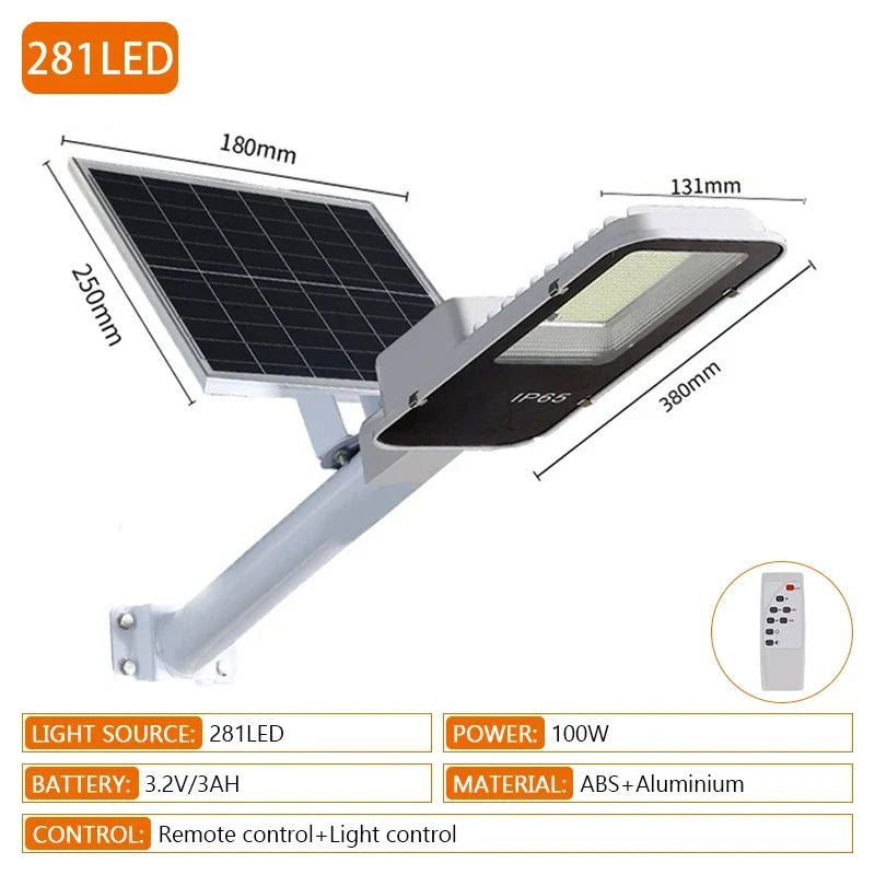 Heavy-Duty Outdoor Solar Security Light, Aluminium, 50W, 100W or 200W